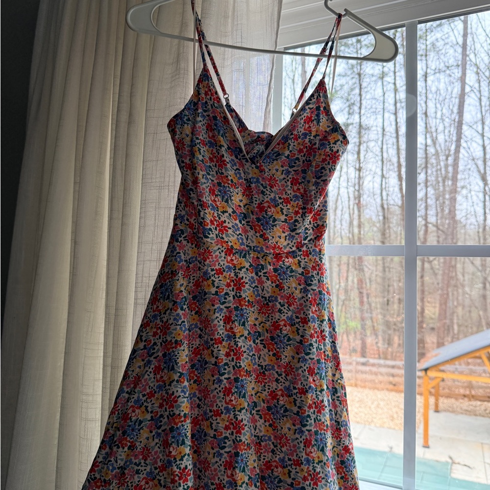 Floral Spaghetti-Strap Mini Dress in Multicolor